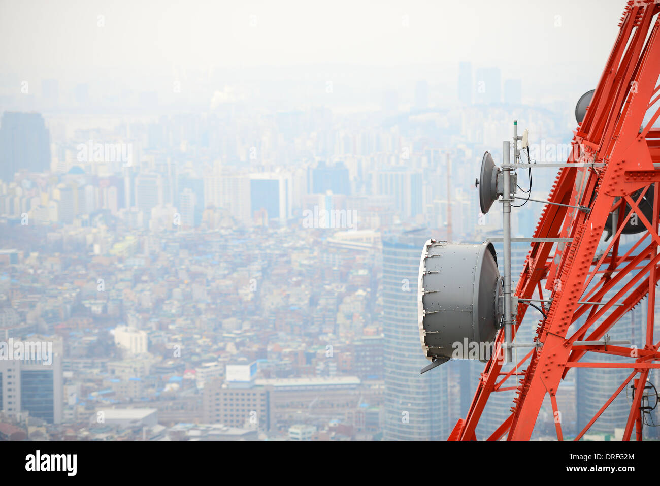 satellite dish tower Stock Photo