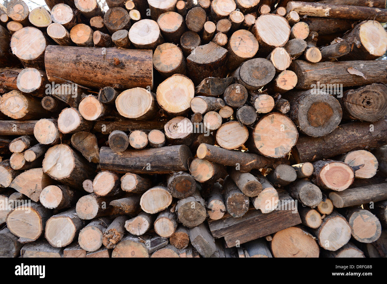 Wood stack background Stock Photo - Alamy
