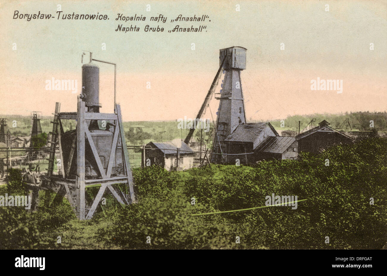 Tustanowice, Borislav, Ukraine - Naphta wells Stock Photo