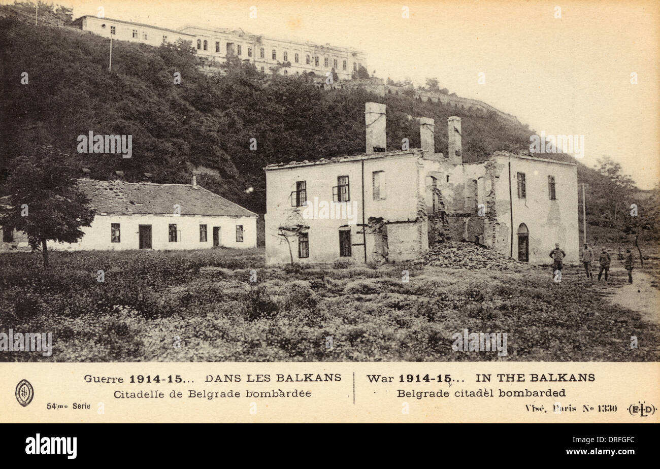 Serbia - Bombardment of Belgrade Citadel Stock Photo