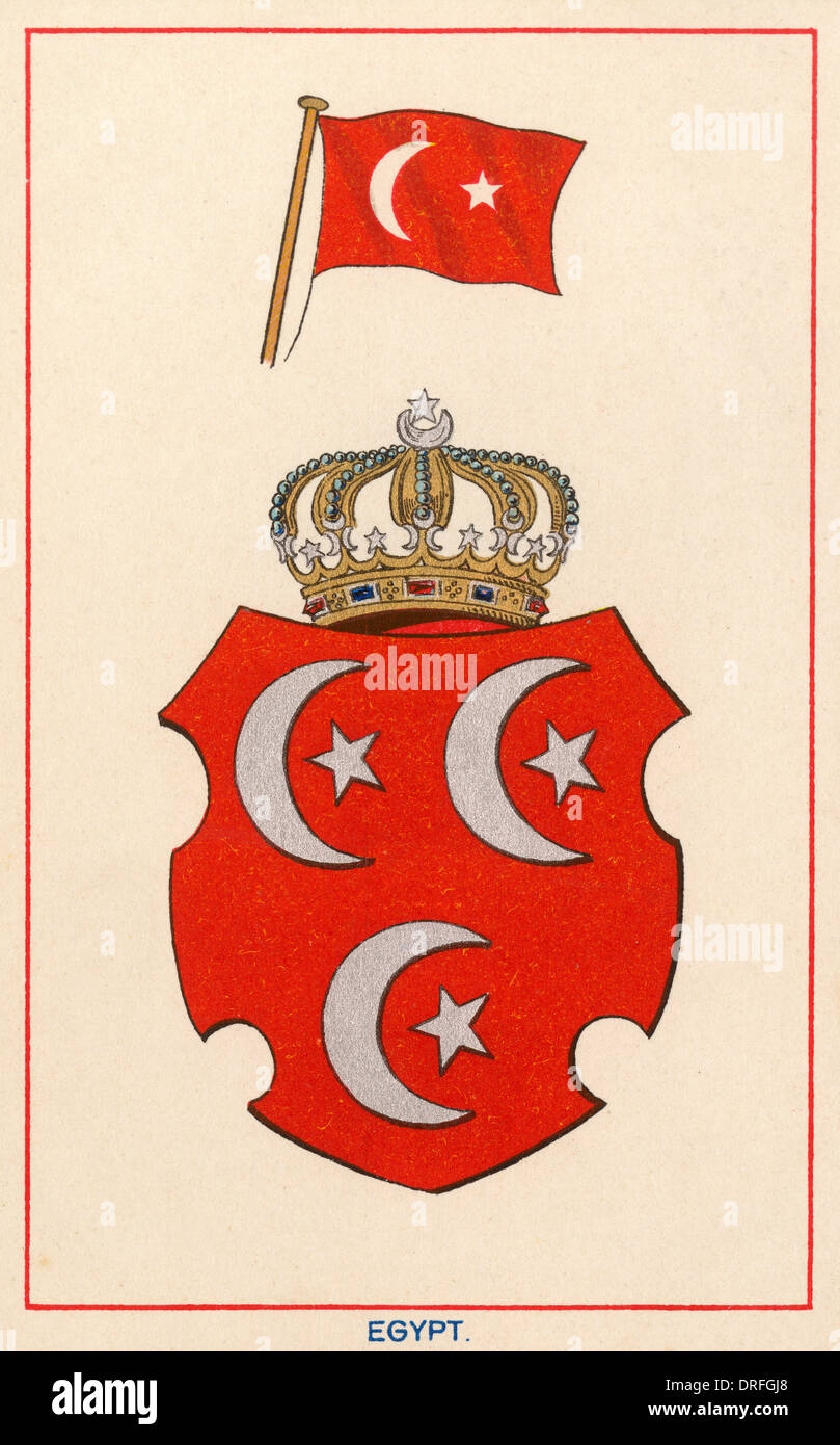 Egyptian and Ottoman Flag Stock Photo