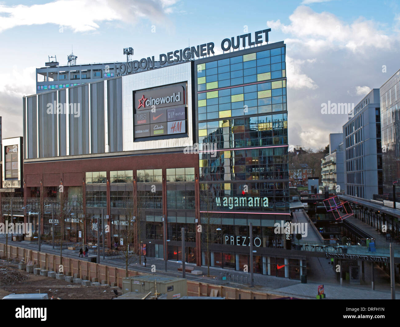 Facade of the London Designer Outlet, Wembley, London Borough of Brent