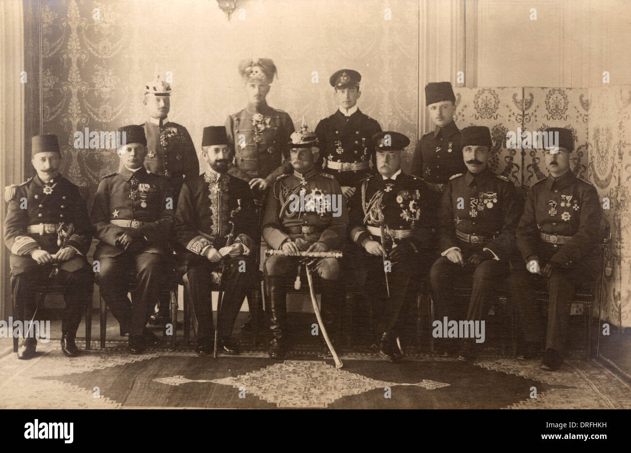 General von Mackensen and Turkish Officers Stock Photo