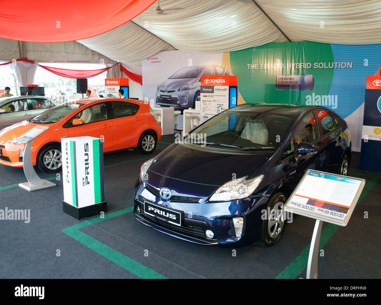 toyota booth at car exhibition in Malaysia Stock Photo