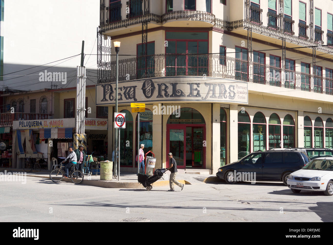 New Orleans Pharmacy in Nuevo Progreso, Tamaulipas, Mexico. Stock Photo