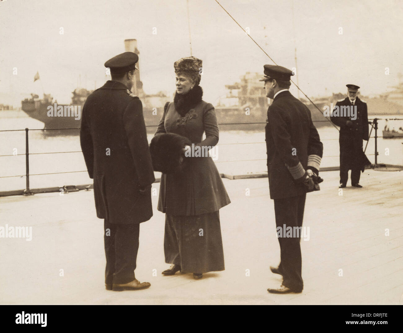 Viscount Curzon, Queen Mary and Admiral David Beatty Stock Photo