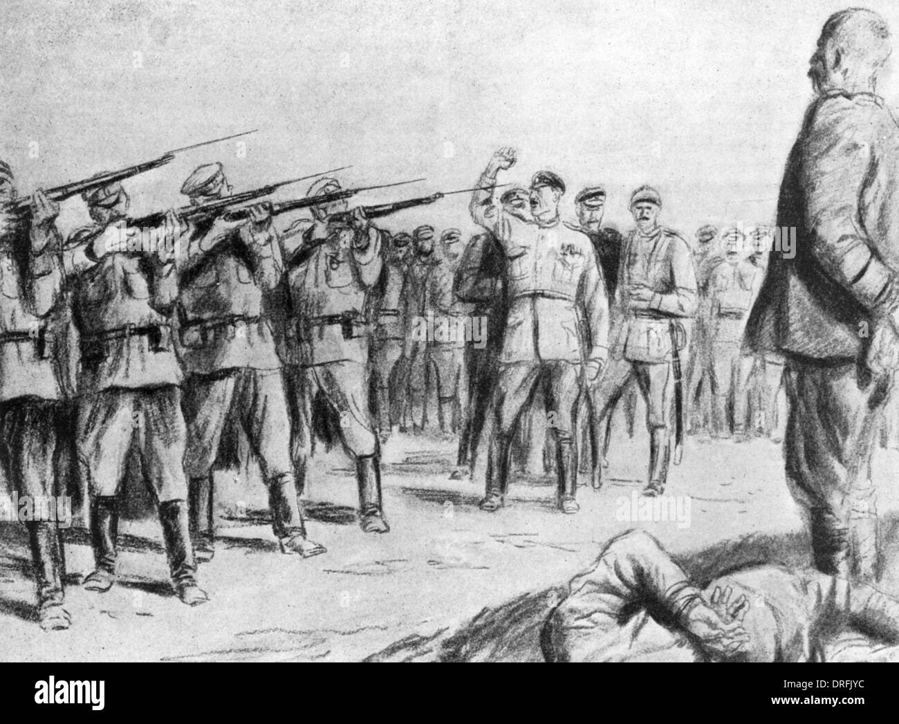 Execution of Bolsheviks during First World War Stock Photo