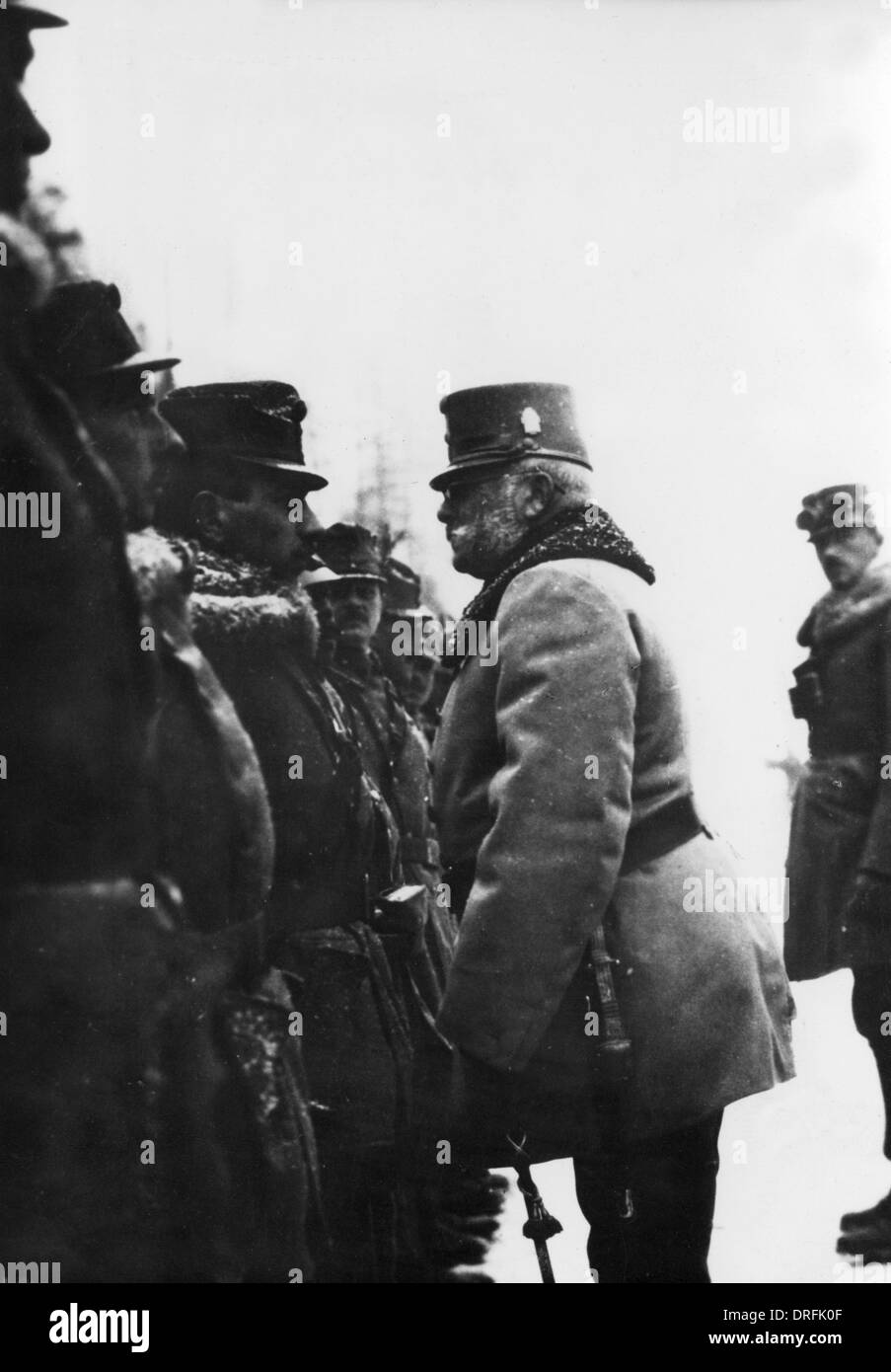 Archduke Friedrich of Austria inspecting troops, Predazzo Stock Photo