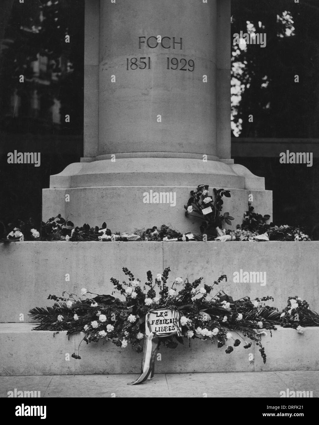 Memorial to Marshal Foch, French Army General during WW1 Stock Photo