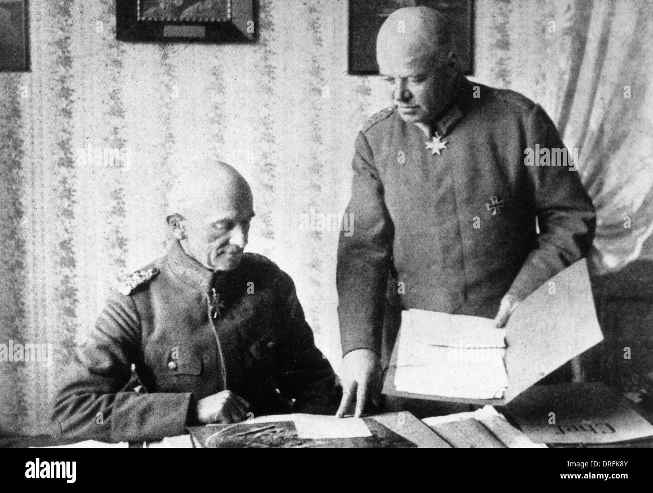 General von Hoeppner with his Chief of Staff Thomsen Stock Photo