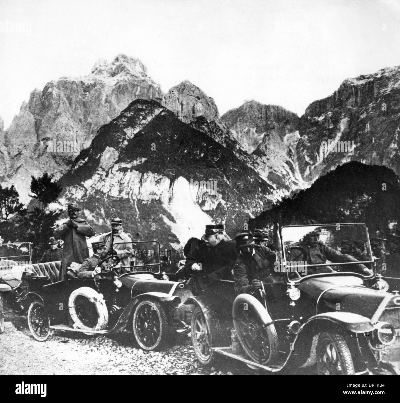 Generals Joffre, Cadorna and Pollo during WW1 Stock Photo