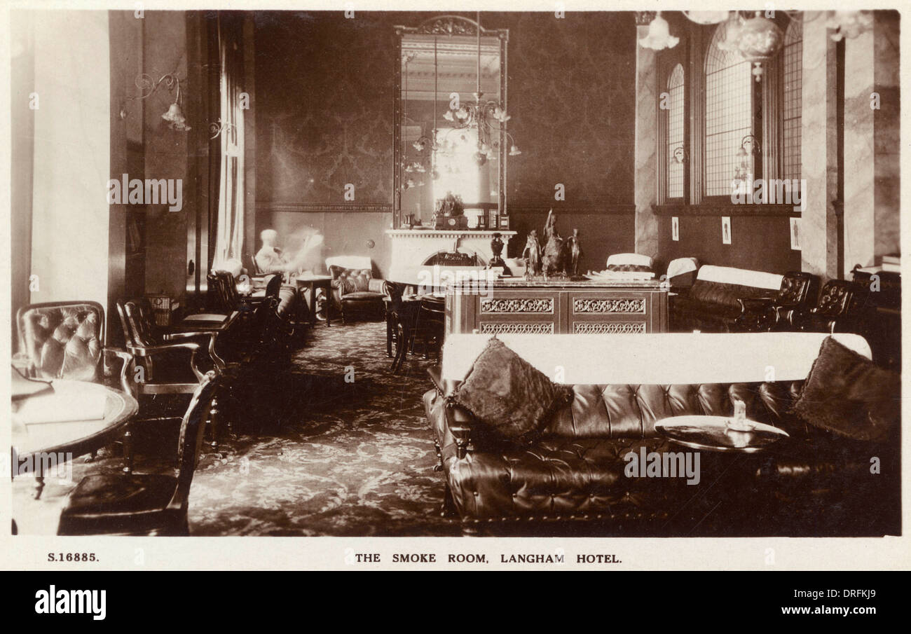 The Smoke Room Langham Hotel London W1 Stock Photo