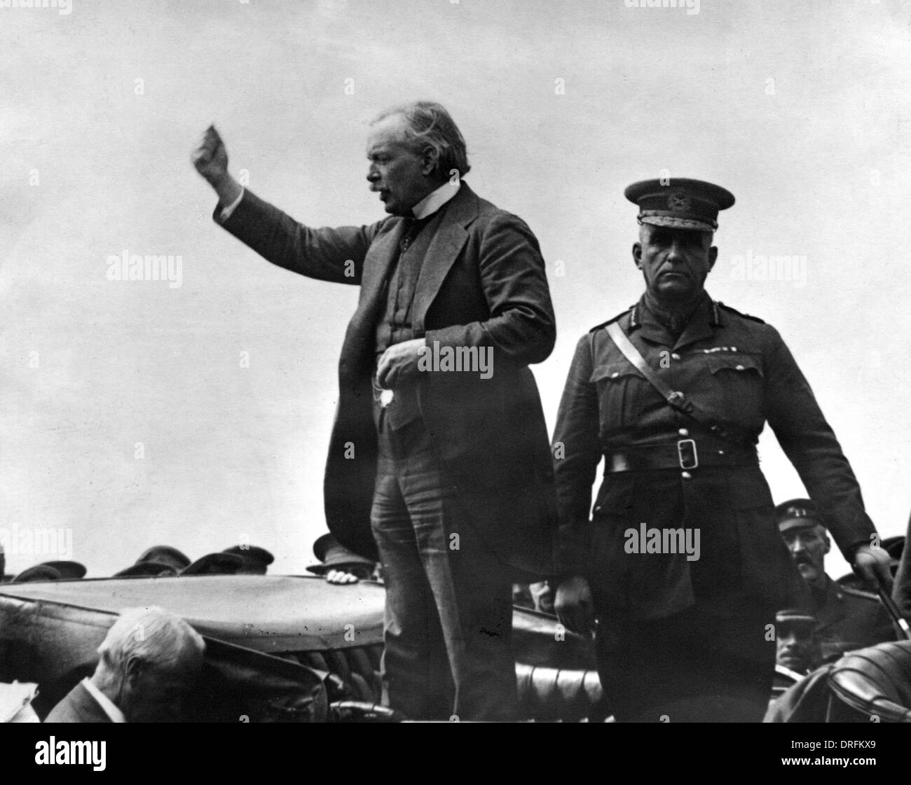 Lloyd George giving a speech from a car Stock Photo