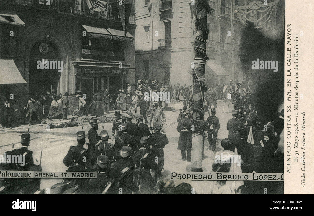 Attempt to assassinate King Alfonso XIII of Spain Stock Photo