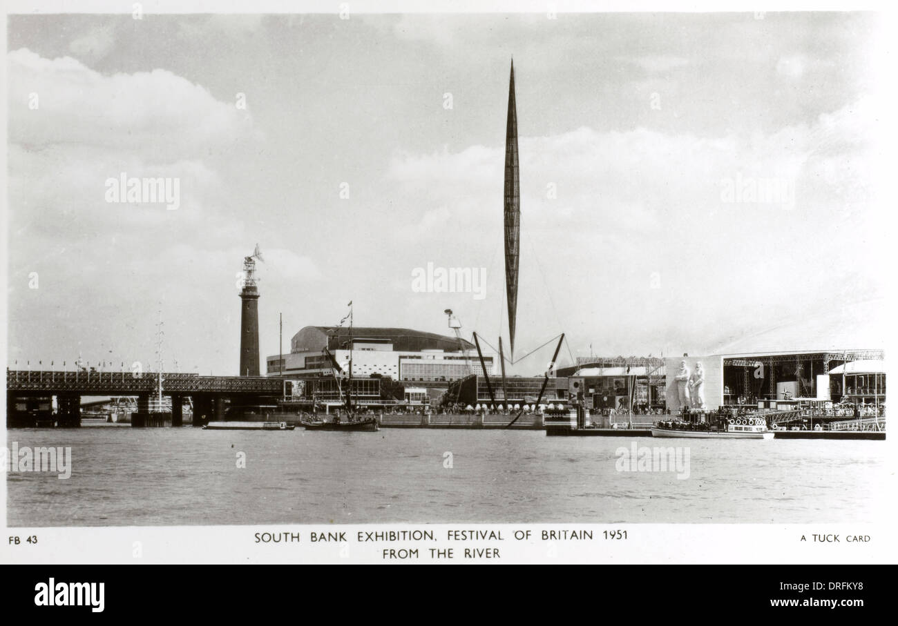 Festival of Britain - View from River with Skylon Stock Photo