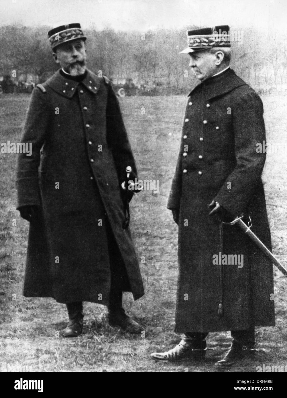 French Generals de Villaret and Manoury, WW1 Stock Photo