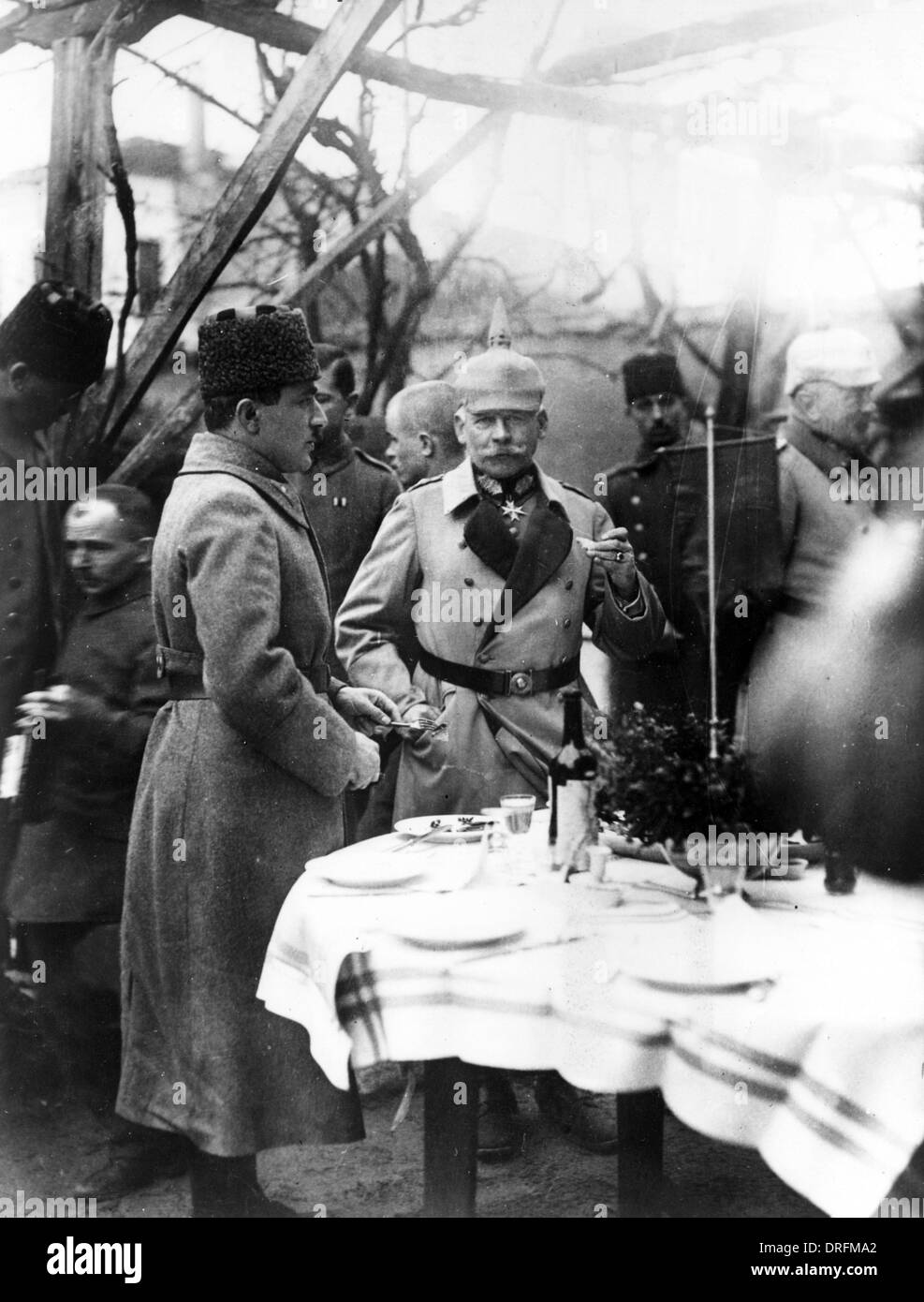 Enver Pasha and General Winkler, Macedonian Front, WW1 Stock Photo