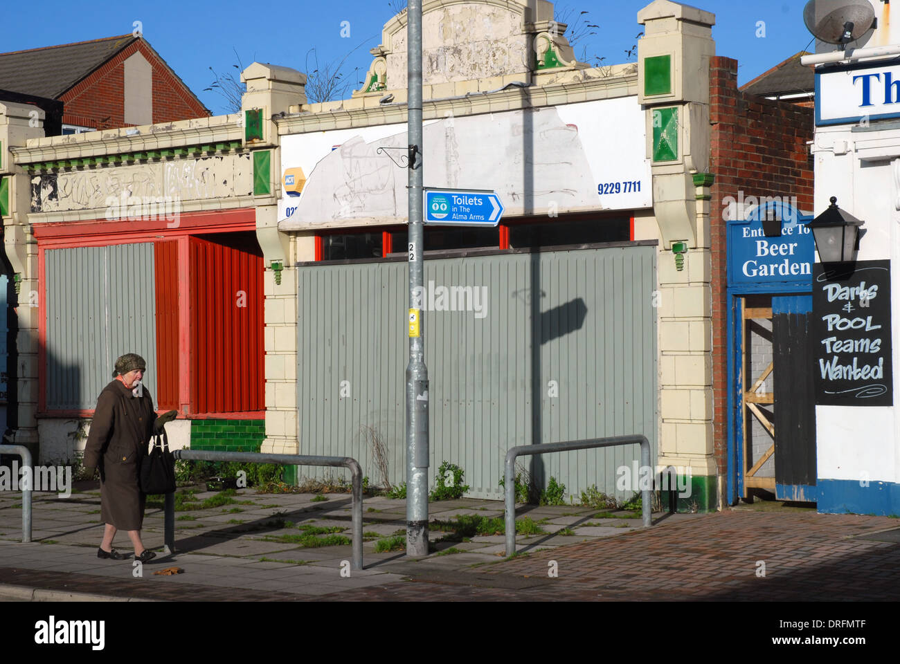 Old Women walking along Highland Road, Eastney, Portsmouth, UK Stock