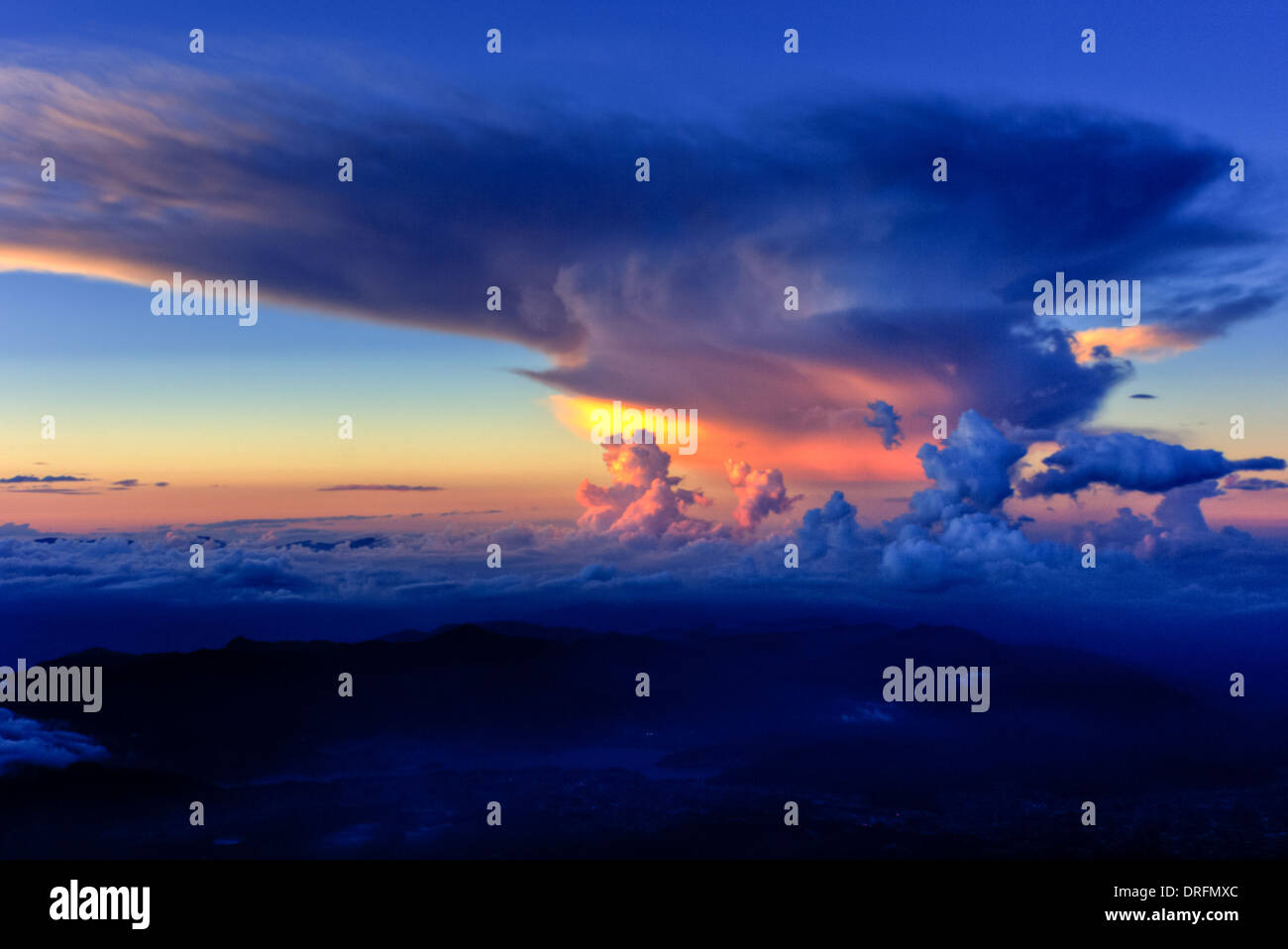 Sunset Giant Clouds from Mt. Fuji Stock Photo