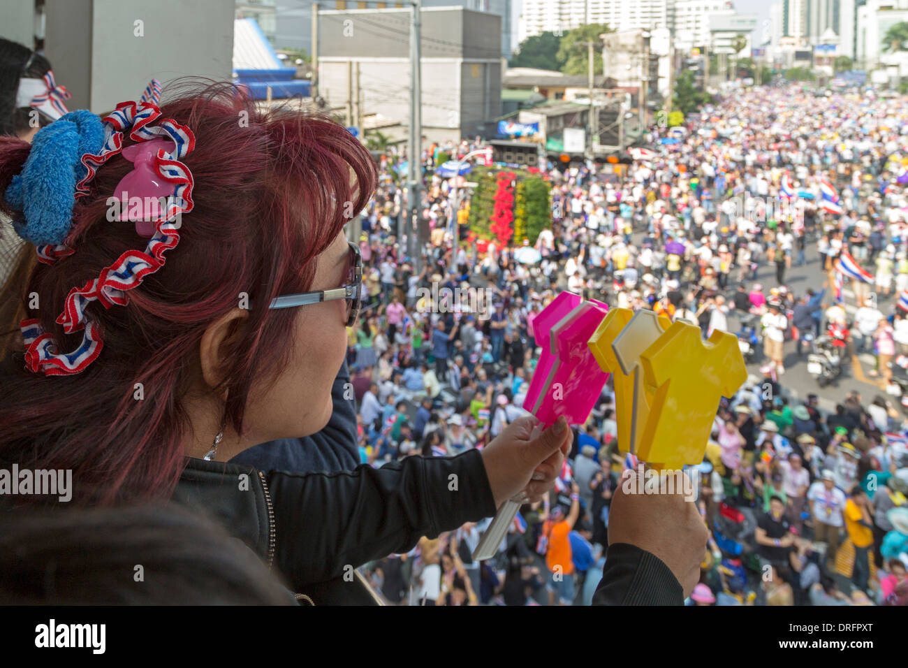 Political demonstration, Bangkok, Thailand Stock Photo