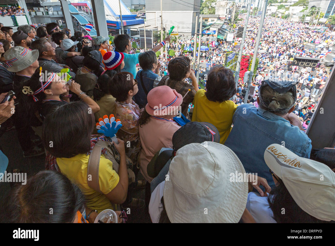 Political demonstration, Bangkok, Thailand Stock Photo