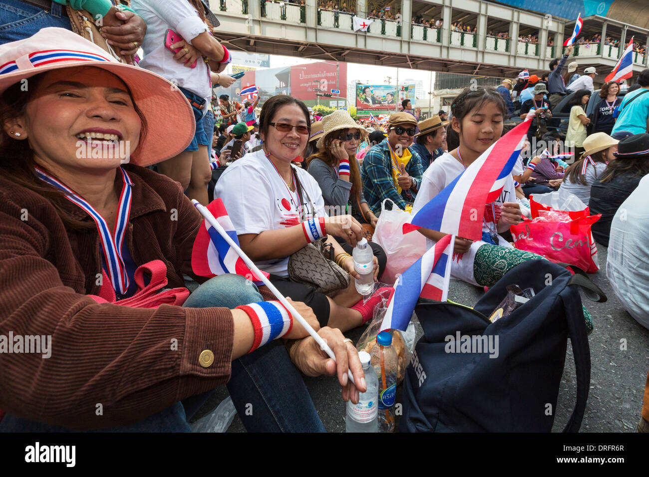 Political demonstration, Bangkok, Thailand Stock Photo