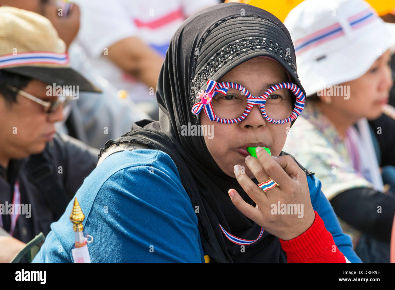 Political demonstration, Bangkok, Thailand Stock Photo