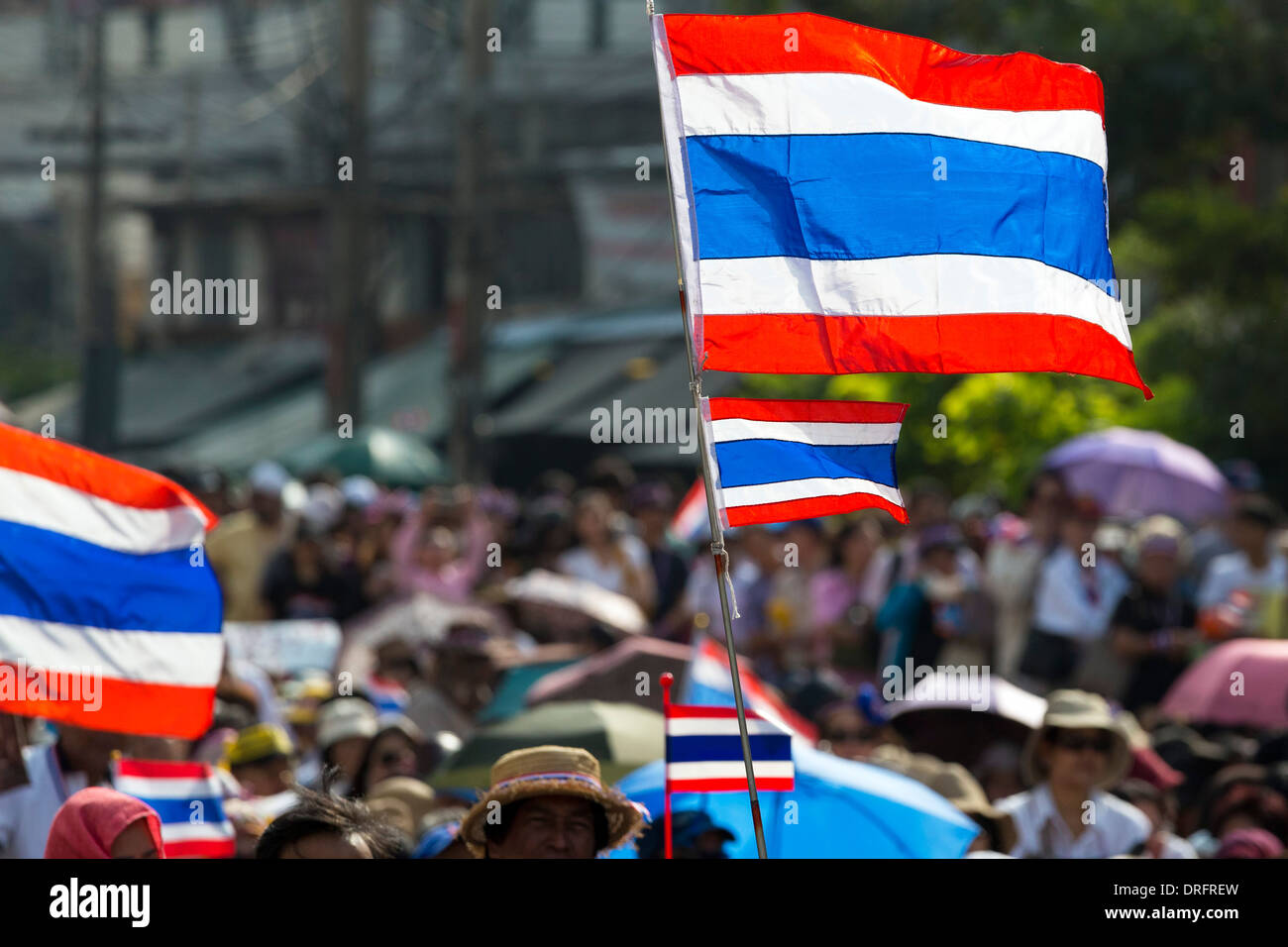 Political demonstration, Bangkok, Thailand Stock Photo