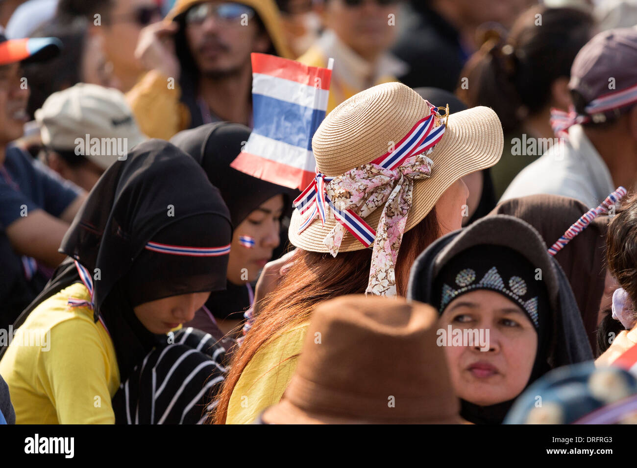 Political demonstration, Bangkok, Thailand Stock Photo