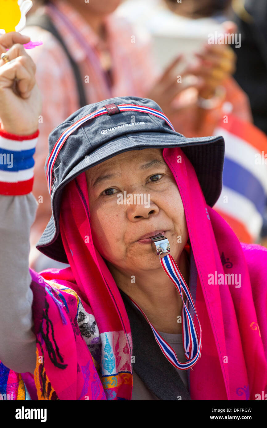 Political demonstration, Bangkok, Thailand Stock Photo