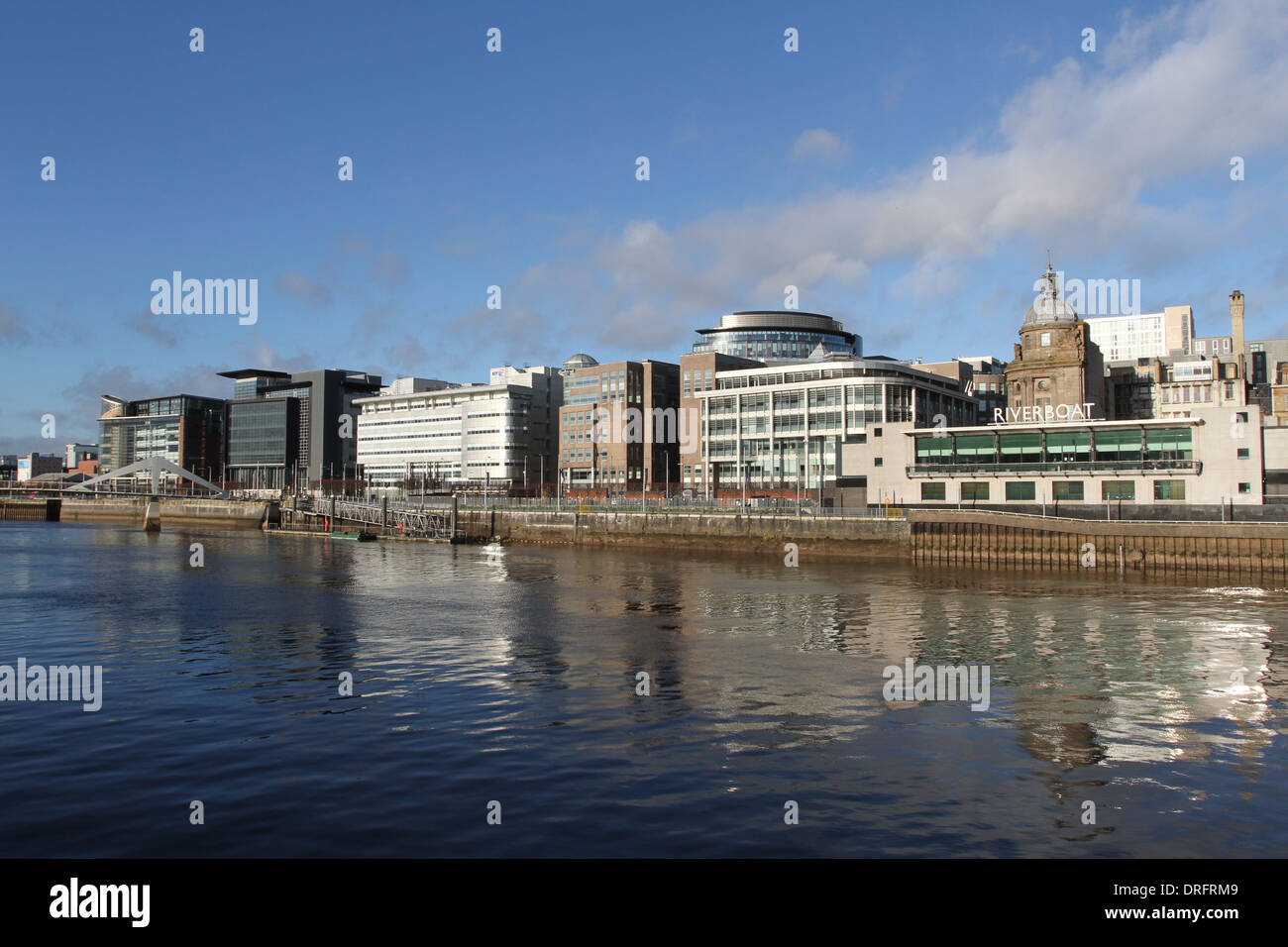 Glasgow waterfront and Broomielaw Tradeston Bridge Scotland  January 2014 Stock Photo
