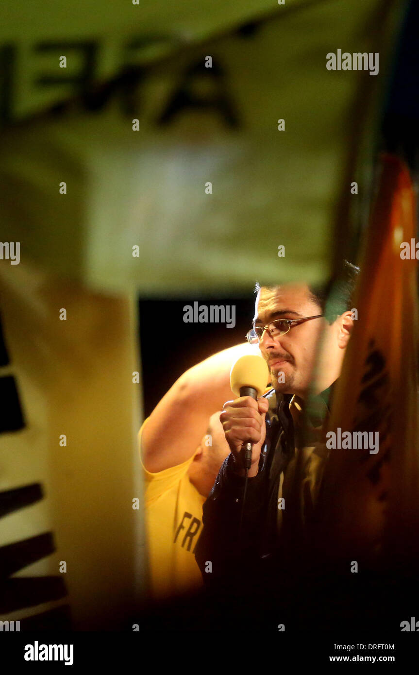 San Jose, Costa Rica. 24th Jan, 2014. Jose Maria Villalta, presidential