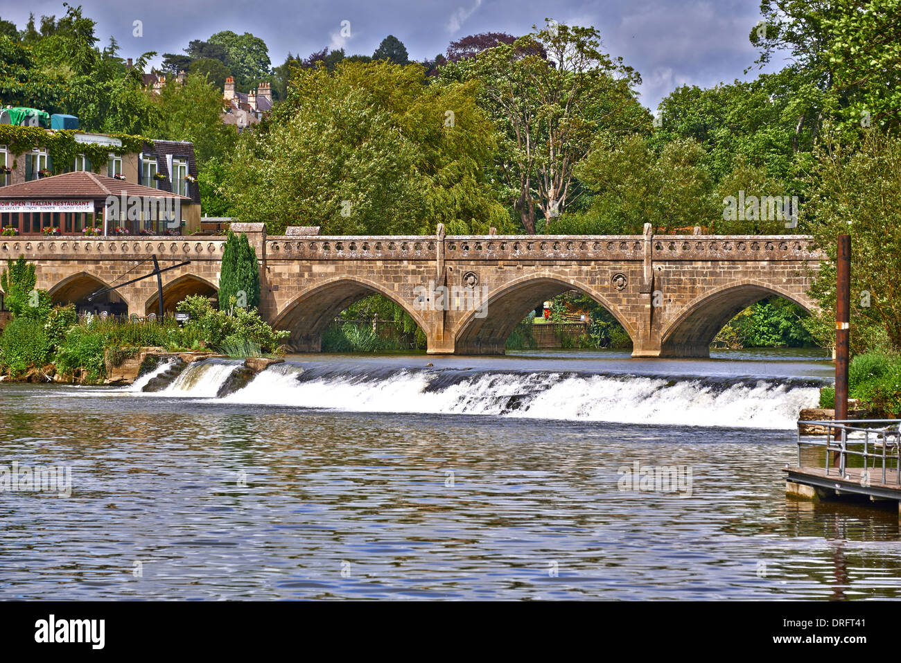 The River Avon in Bath is an English river in the south west of the country Stock Photo