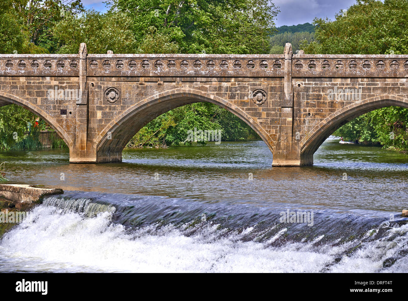 The River Avon in Bath is an English river in the south west of the country Stock Photo