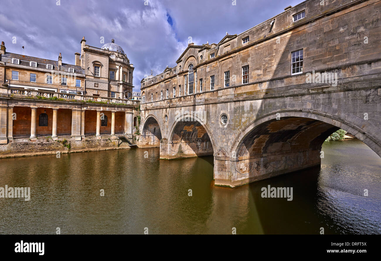 The River Avon in Bath is an English river in the south west of the country Stock Photo