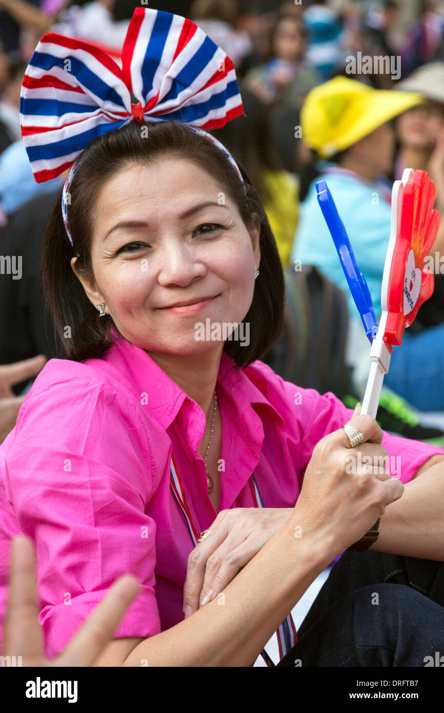 Political demonstration, Bangkok, Thailand Stock Photo