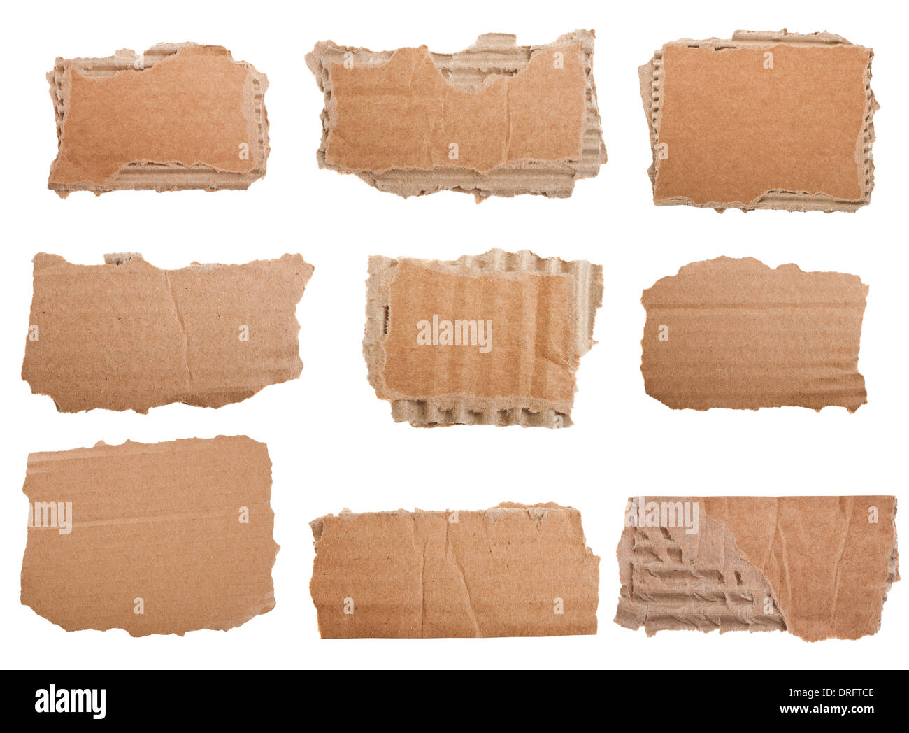 Cardboard collection isolated on white Stock Photo - Alamy