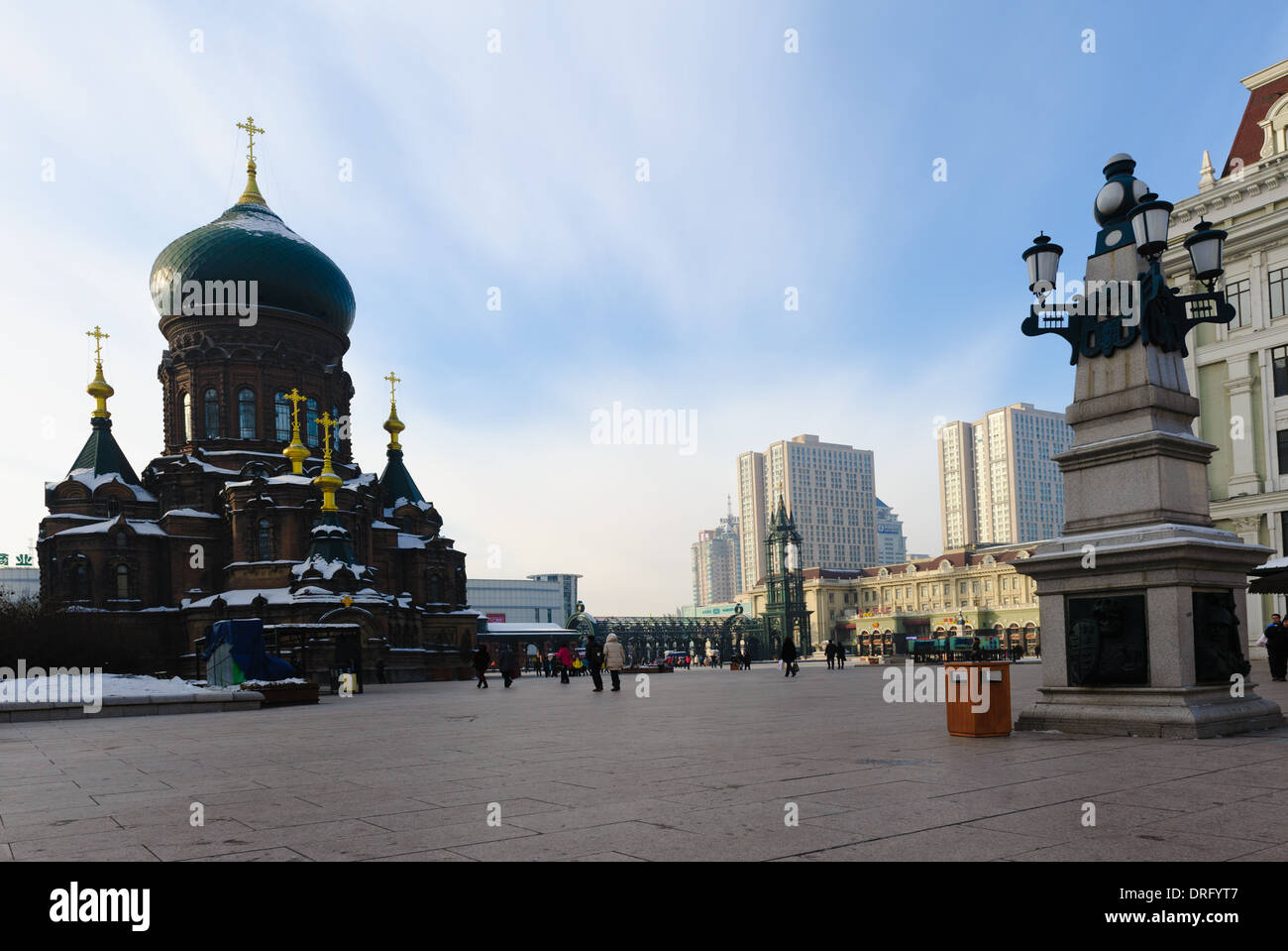 Russian Orthodox Church of St Sophia. Harbin (Haerbin) Heilongjiang Province, China. Wintertime Stock Photo