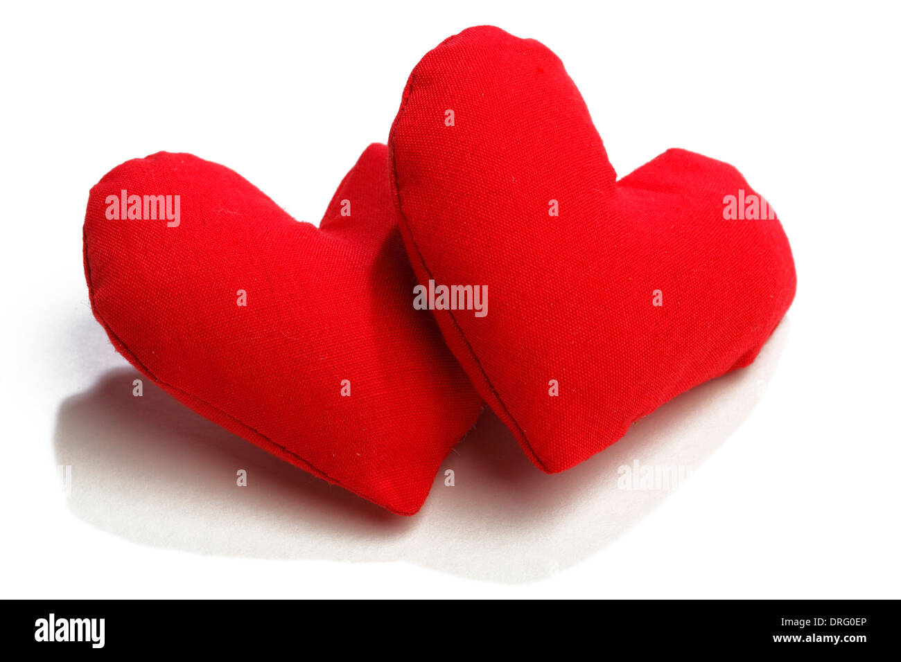 Valentines day fabric hearts isolated on white background Stock Photo ...
