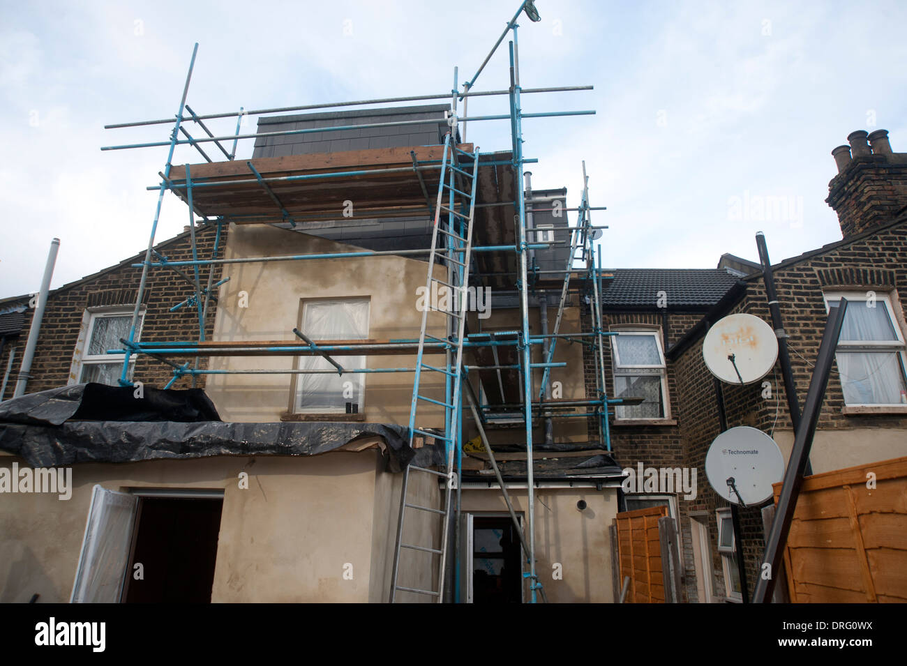 A renovation project in East London, Stratford for buy to let. Property prices are booming at the start of 2014. Stock Photo