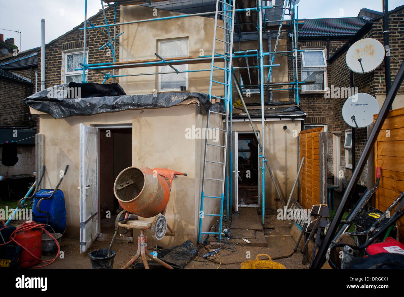 A renovation project in East London, Stratford for buy to let. Property prices are booming at the start of 2014. Stock Photo
