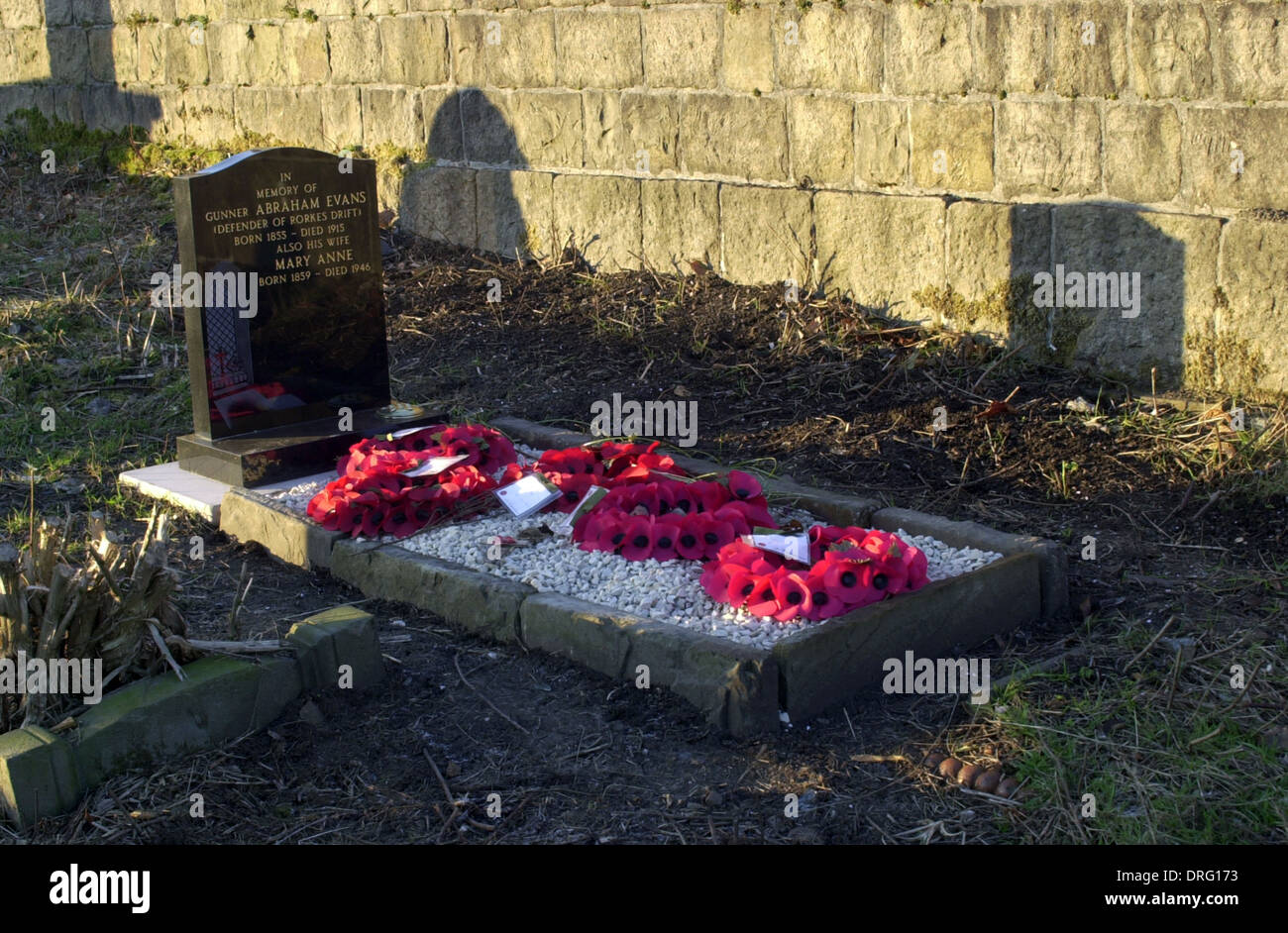 Grave at Varteg cemetery near Pontypool of Gunner Abraham Evans, Royal