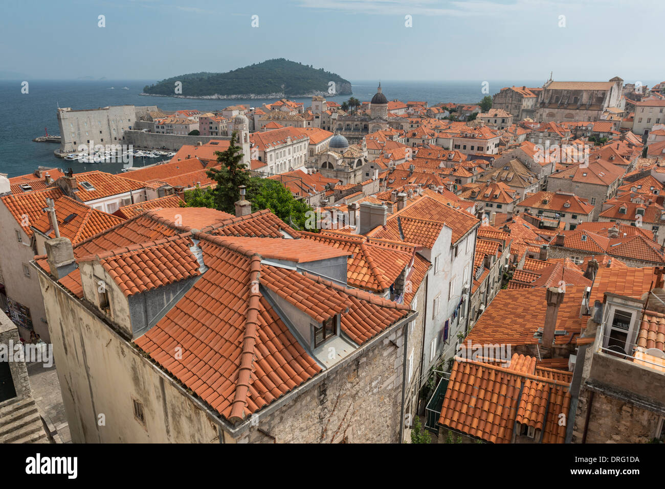 Panoramic Rooftop view over Dubrovnik Old Town towards the Dominican ...
