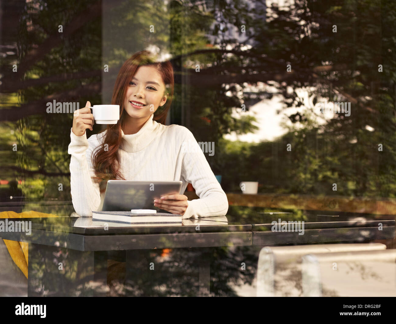 young woman with coffee Stock Photo