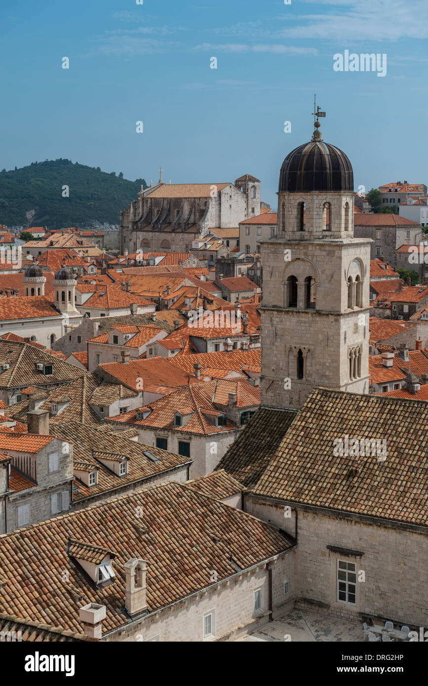 Rooftop view of the Franciscan Monastery, Bell Tower and Dubrovnik Old ...