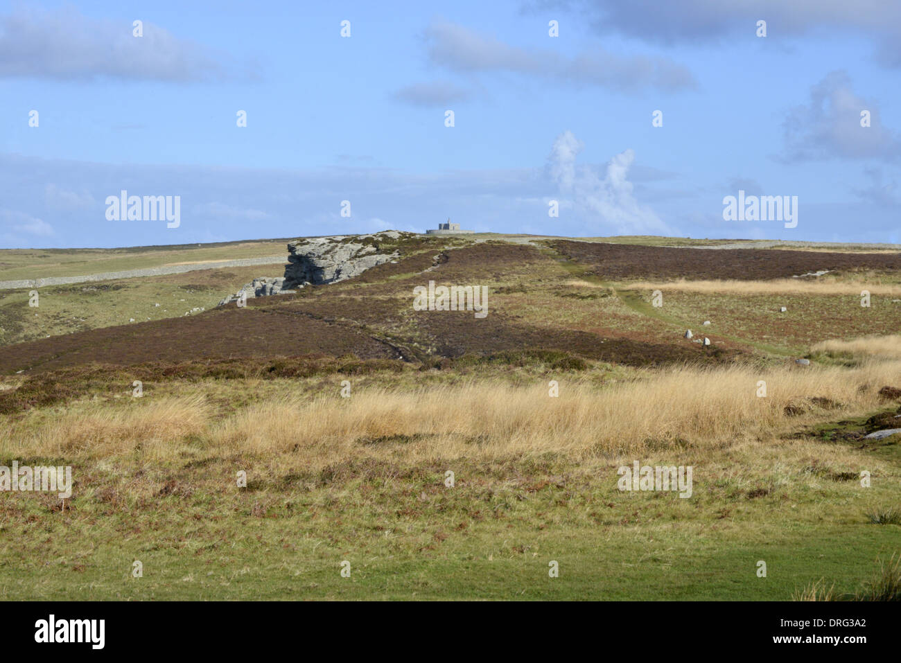 Lundy, Devon with Tibbett's in background Stock Photo