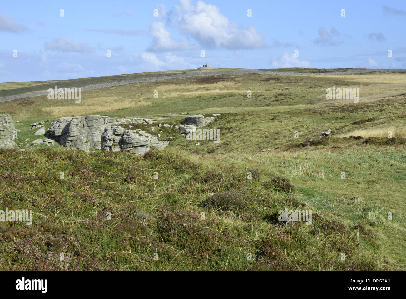 Lundy, Devon with Tibbett's in background Stock Photo