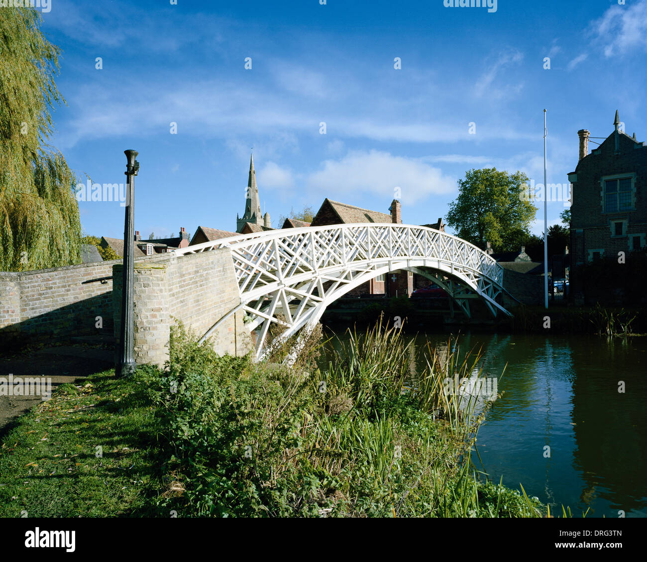Chinese Bridge over River Great Ouse Godmanchester Cambridgeshire Stock Photo