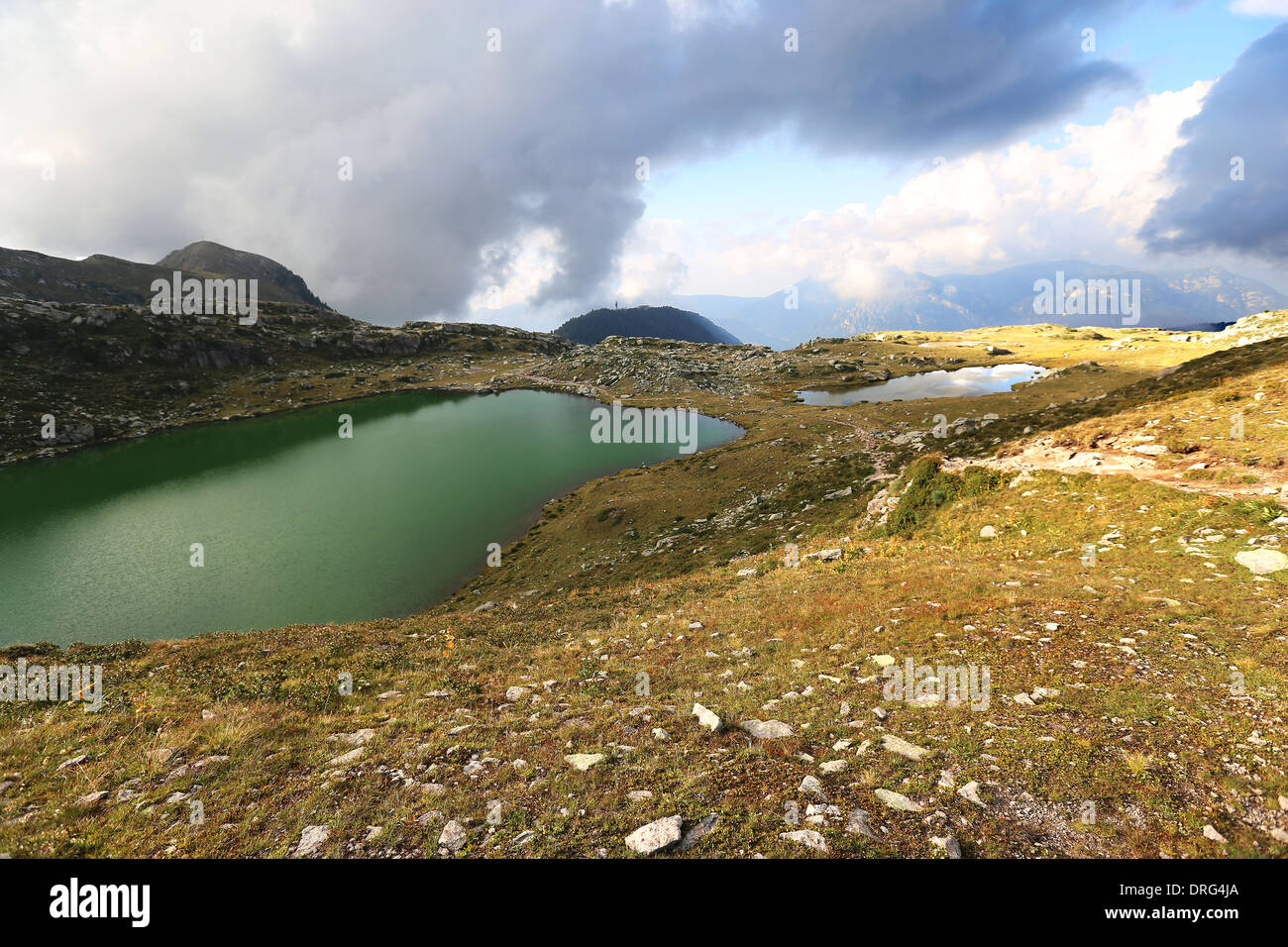 Bombasel lakes. The Lagorai mountain group. The Fiemme Valley, Trentino. Mountain landscape. Italian Alps. Europe. Stock Photo