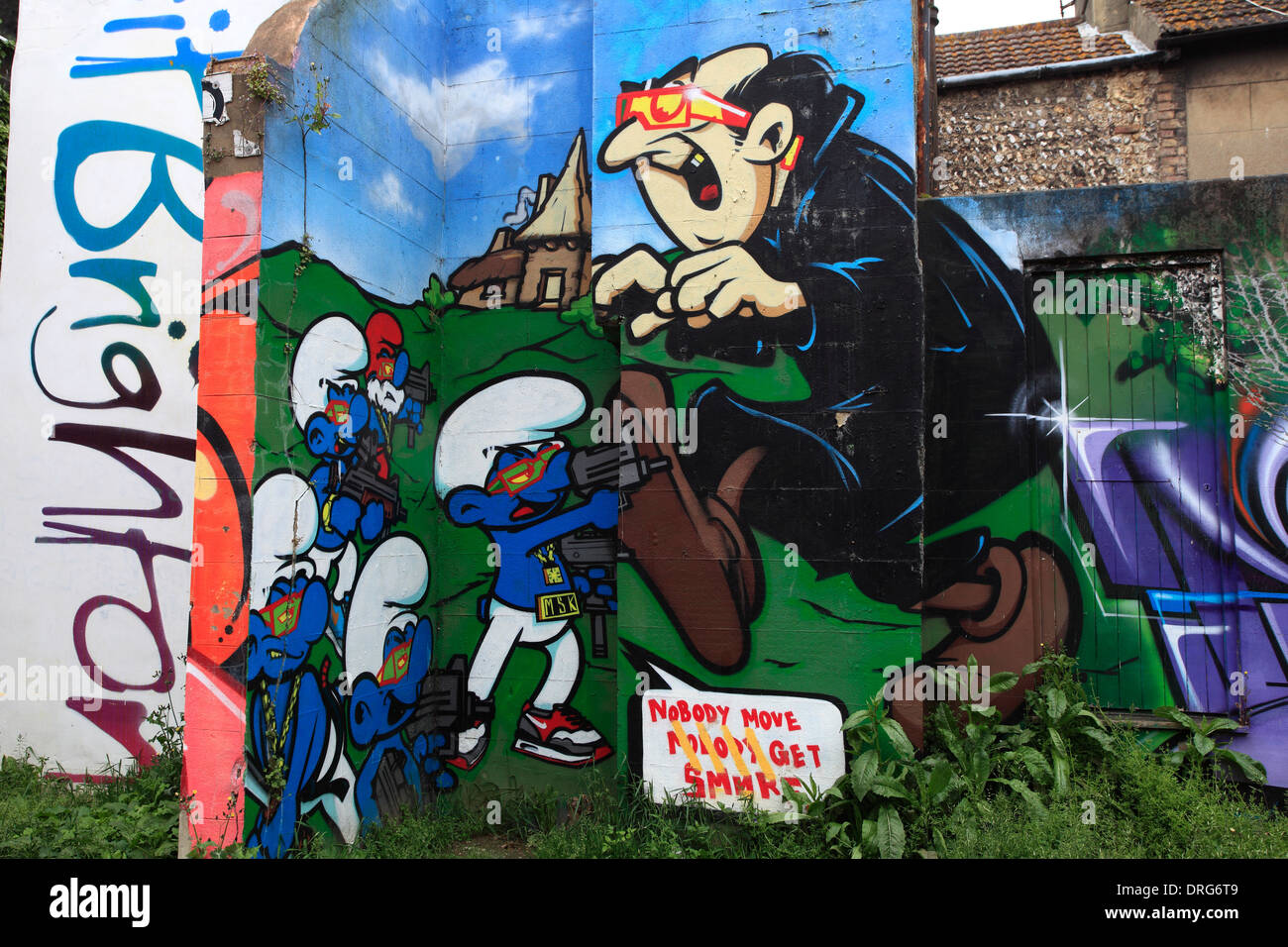 Street Art Graffiti, the Lanes shopping arcades, Brighton City